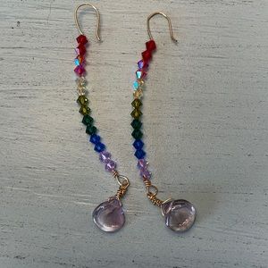 Rainbow Swawovski Faceted Crystal Pride Earrings